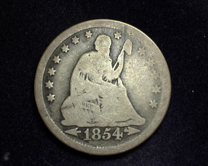 1854 Arrows Liberty Seated Quarter VG - US Coin