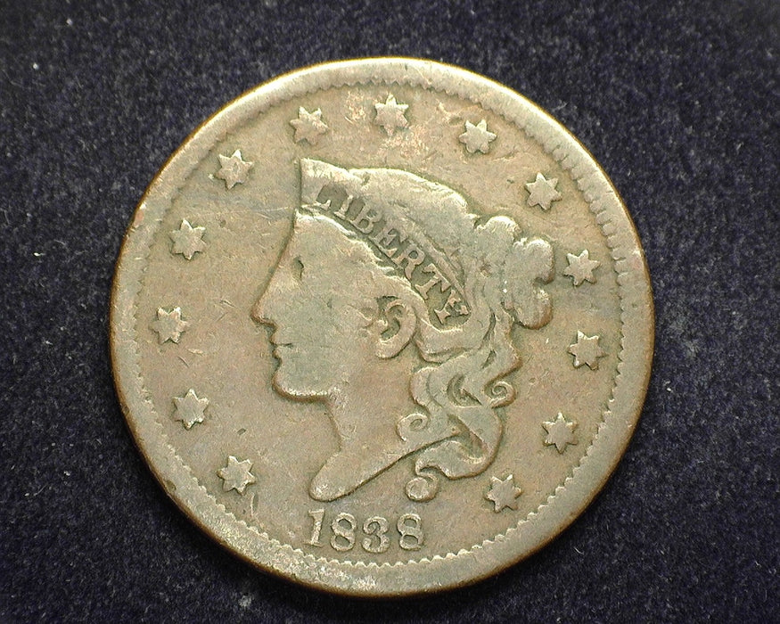 1838 Large Cent Matron Cent VG - US Coin