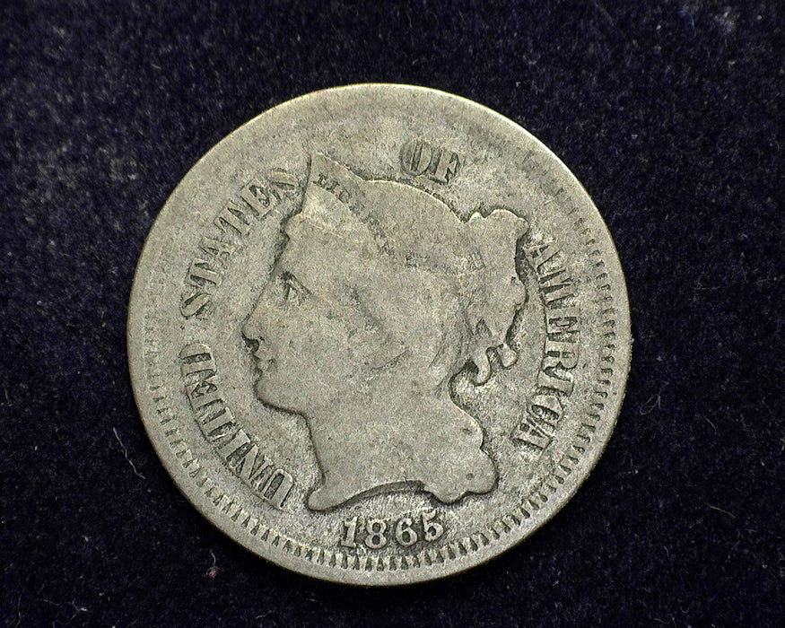 1865 Three Cent Nickel G - US Coin