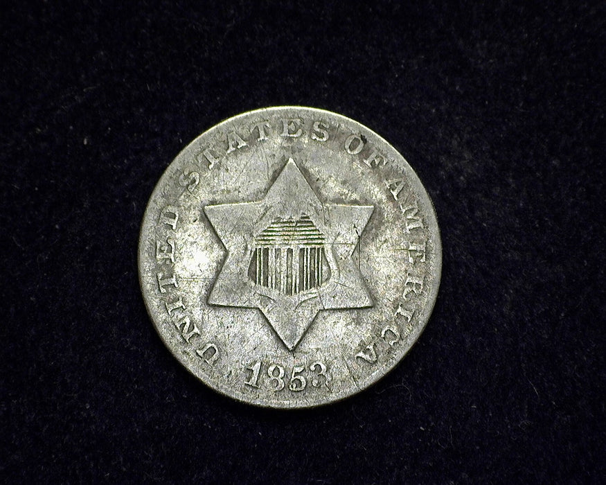 1853 Three Cent Silver VG - US Coin