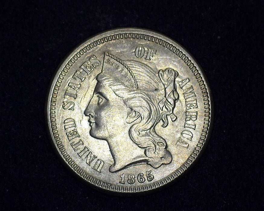 1865 Three Cent Nickel BU - US Coin
