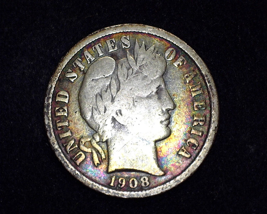 1908 D Barber Dime F - US Coin