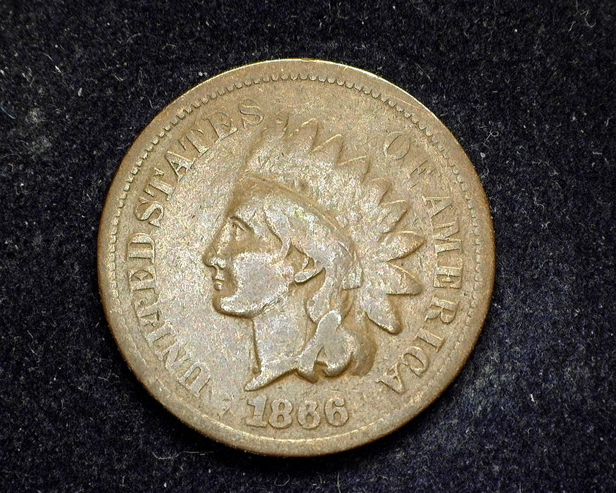 1866 Indian Head Penny/Cent G/VG - US Coin