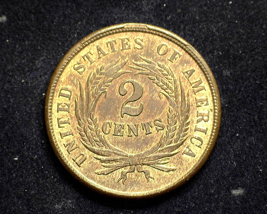 1864 Two Cent Piece UNC Red/Brown - US Coin