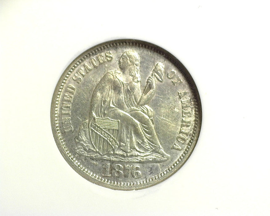1876 Liberty Seated Dime NGC MS 61 - US Coin