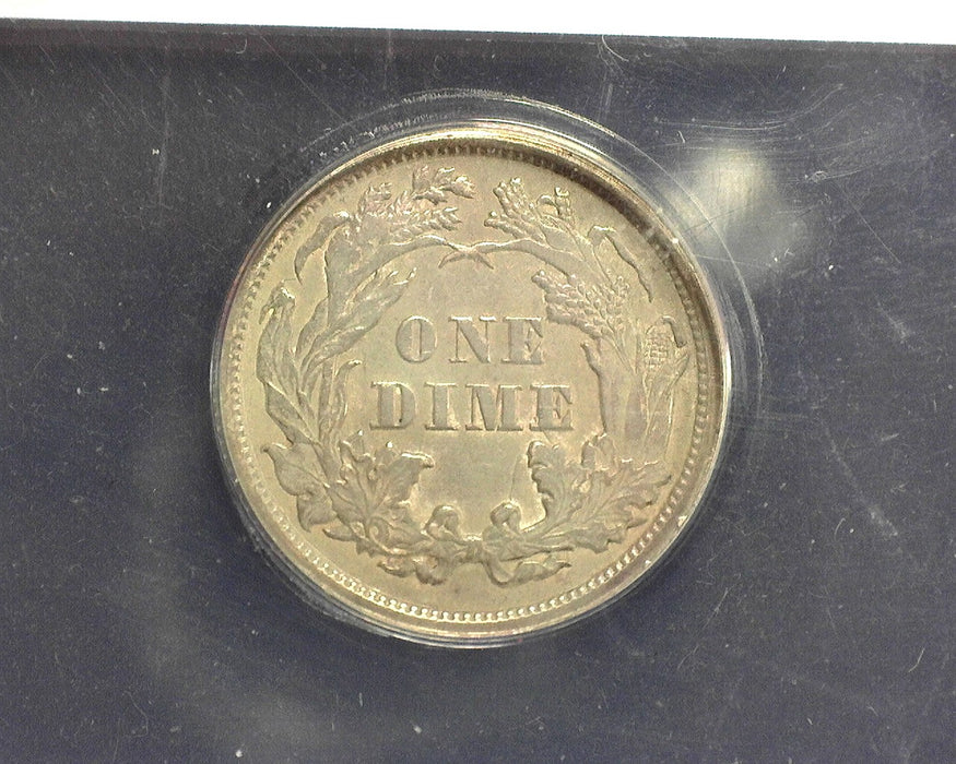 1861 Liberty Seated Dime ANACS AU 55 Details Cleaned - US Coin