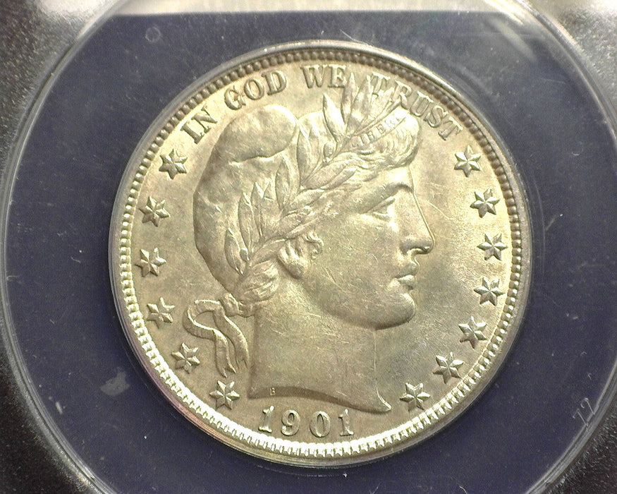 1901 Barber Half Dollar ANACS AU 58 Details Cleaned - US Coin