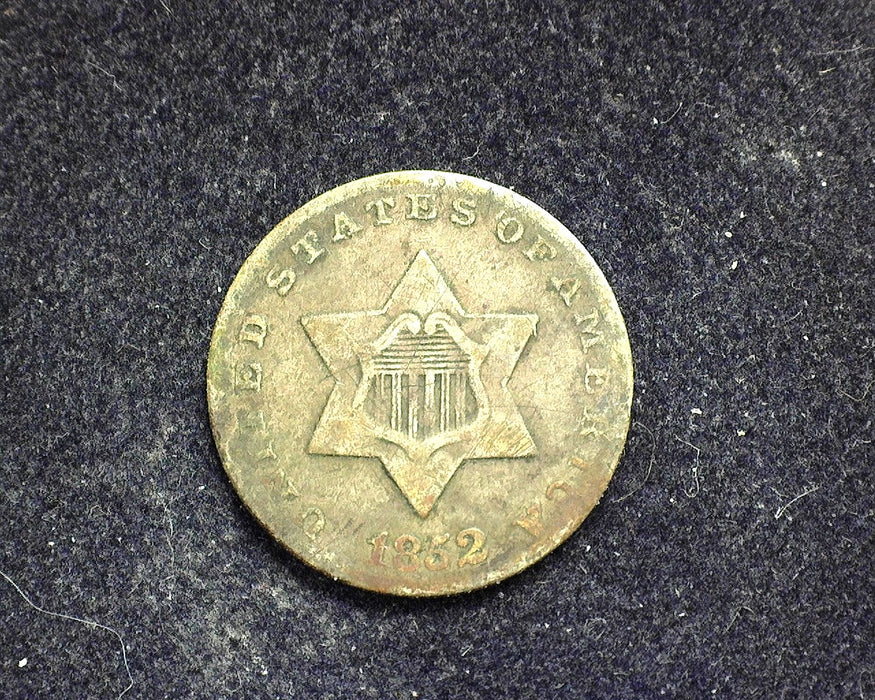 1852 Three Cent Silver F - US Coin