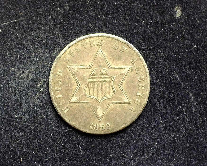 1859 Three Cent Silver XF - US Coin