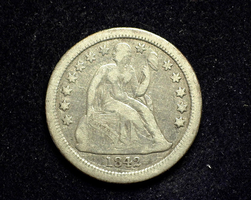 1842 O Liberty Seated Dime F - US Coin
