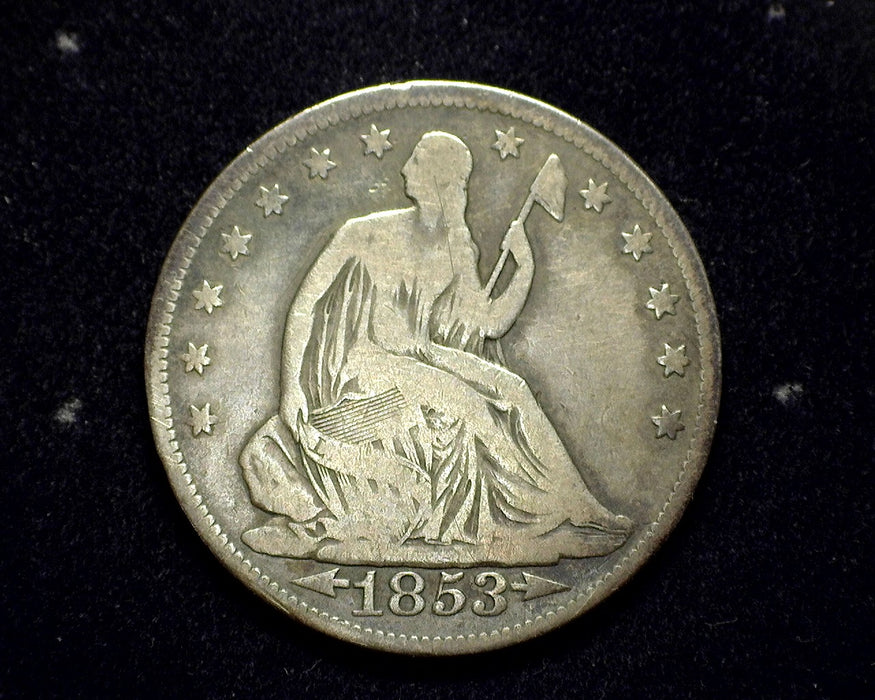 1853 Arrows & Rays Liberty Seated Half Dollar VG - US Coin