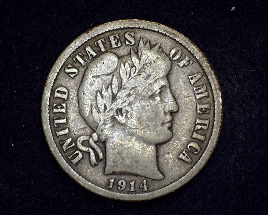 1914 D Barber Dime F - US Coin