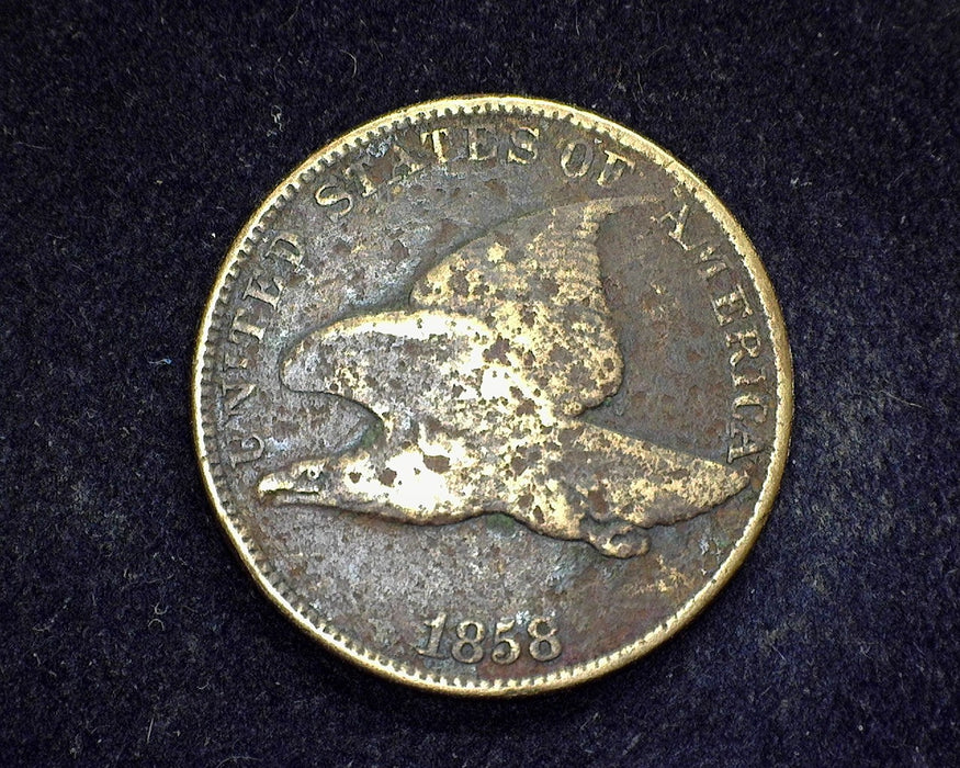 1858 Large Letters Flying Eagle Penny/Cent Pitted - US Coin