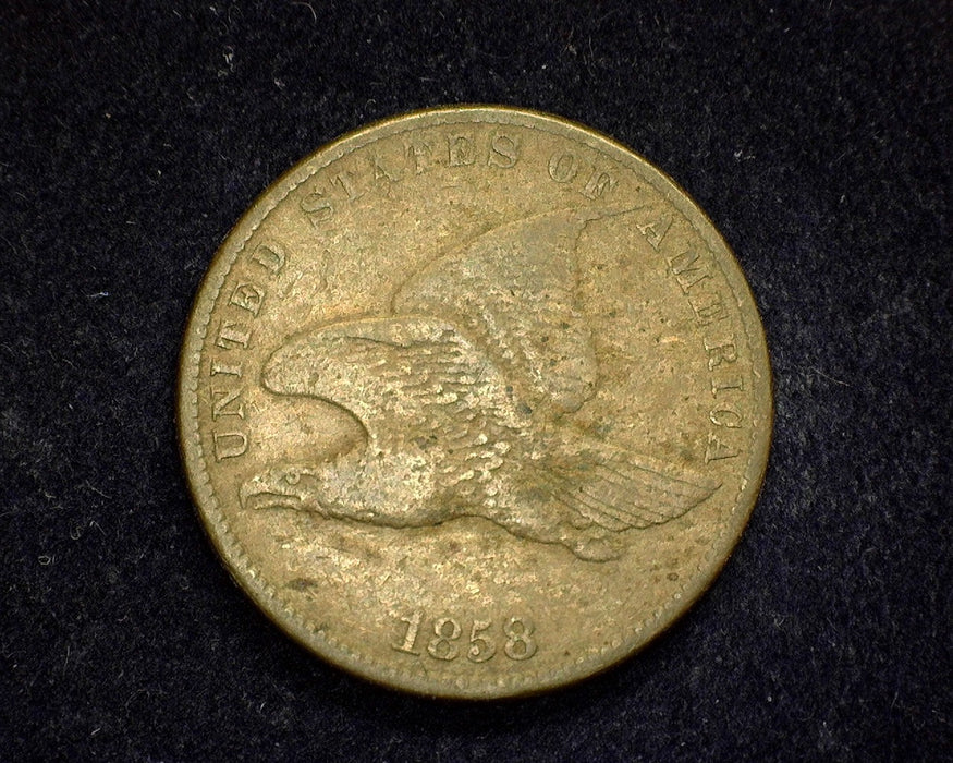 1858 Small Letters Flying Eagle Penny/Cent F/VF - US Coin