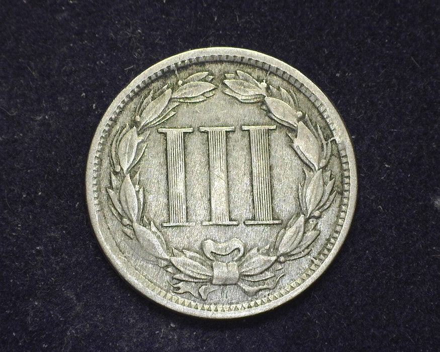 1865 Three Cent Nickel F - US Coin