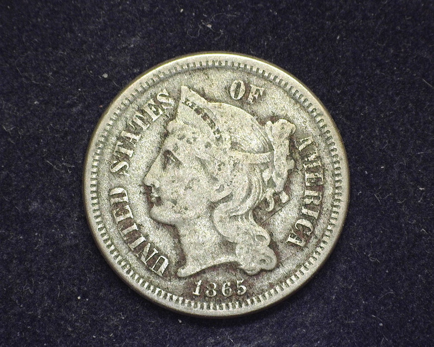 1865 Three Cent Nickel G - US Coin