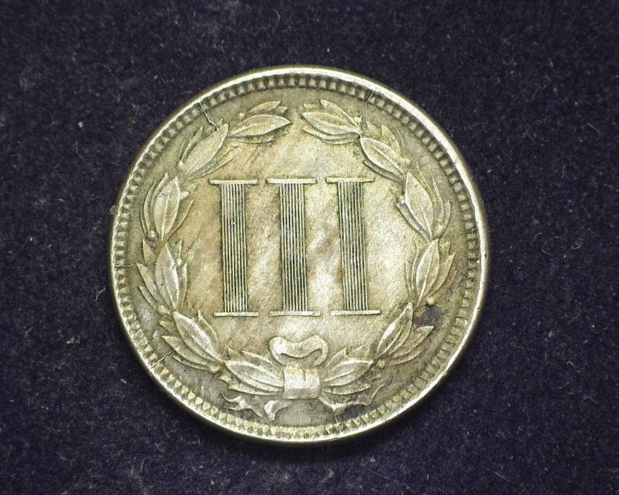 1866 Three Cent Nickel XF Delaminating Planchet - US Coin