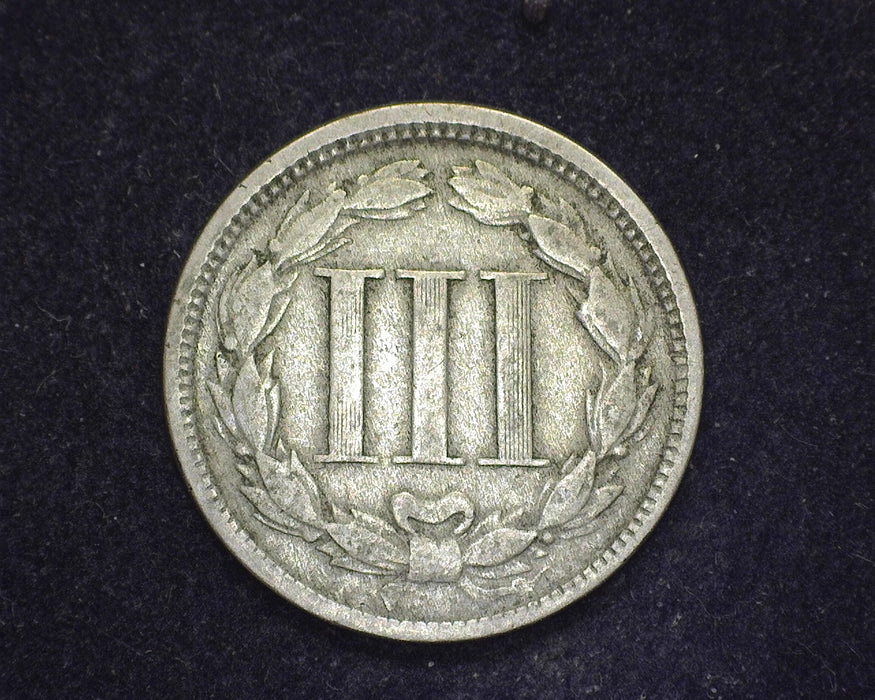 1866 Three Cent Nickel VG - US Coin