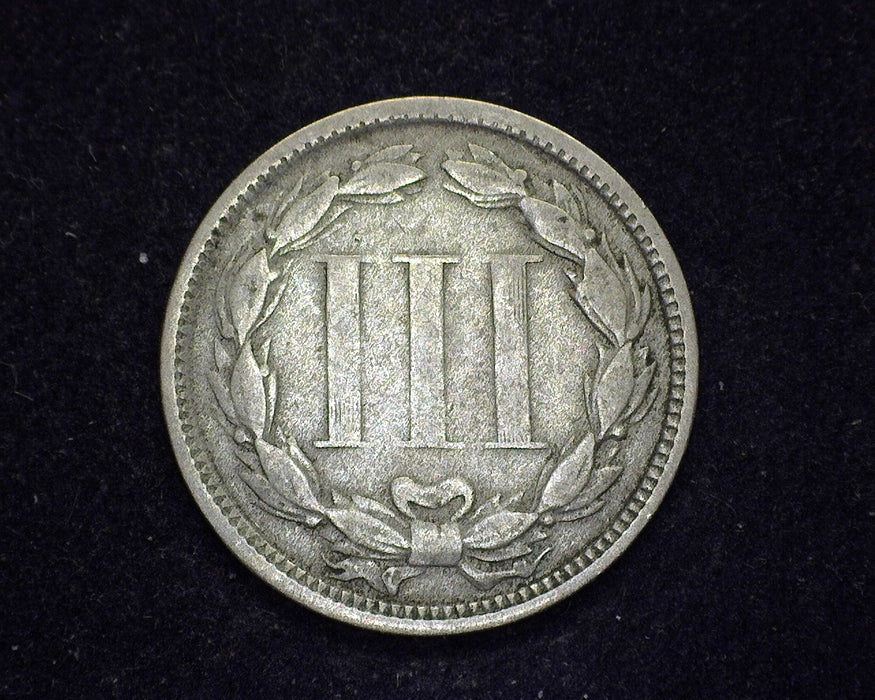 1867 Three Cent Nickel G Scratch - US Coin