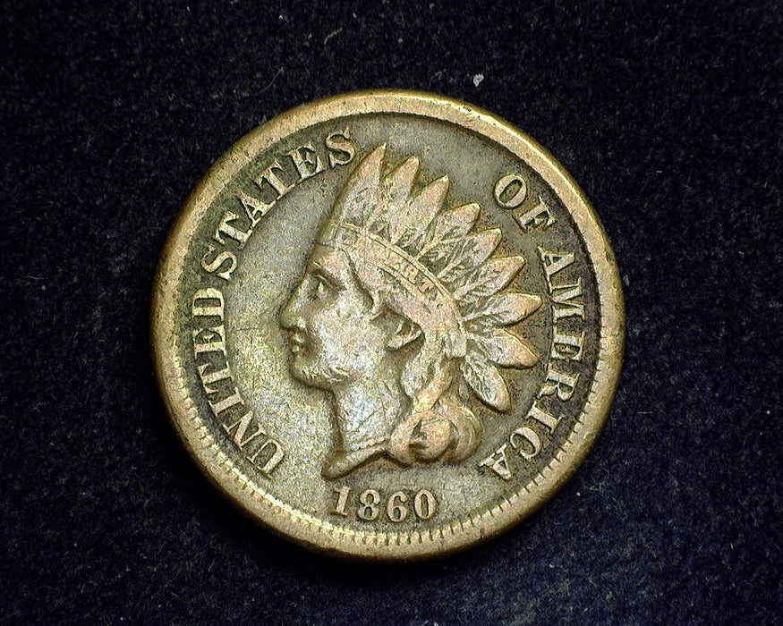 1860 Indian Head Penny/Cent F Rounded Bust - US Coin