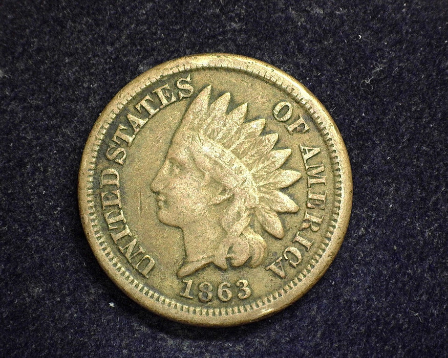 1863 Indian Head Penny/Cent VG/F - US Coin
