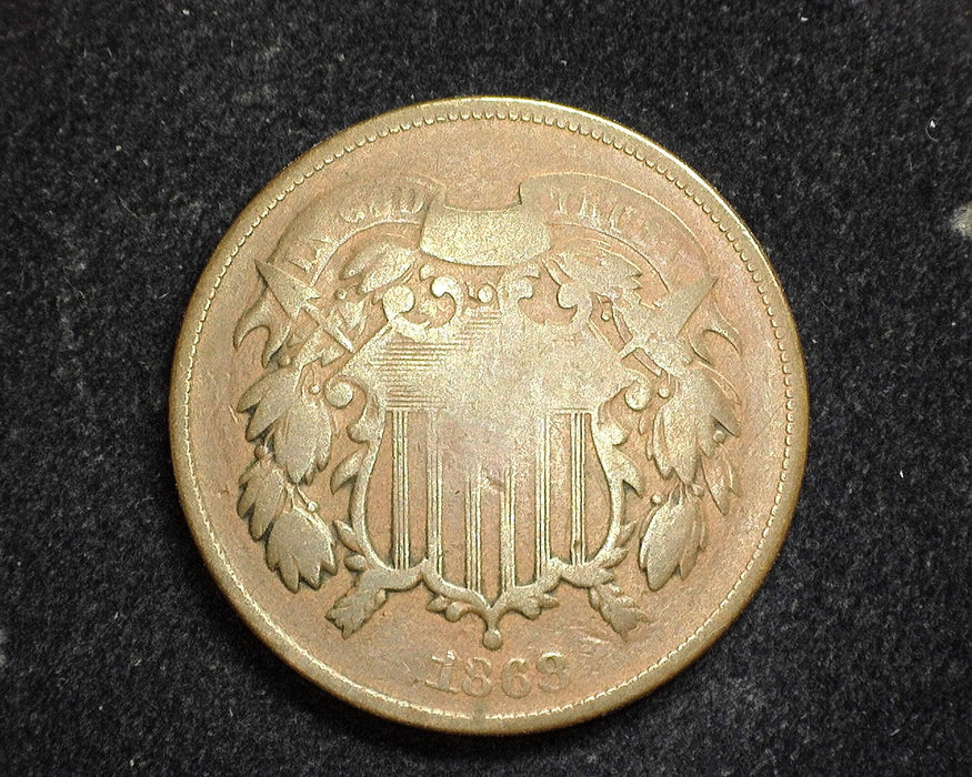 1868 Two Cent Piece VG - US Coin