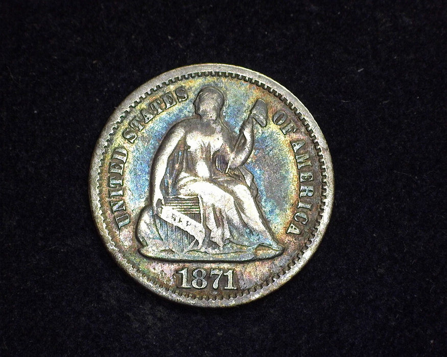 1871 Liberty Seated Half Dime VG - US Coin