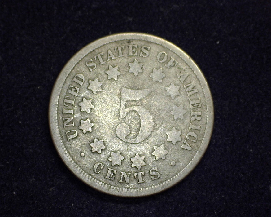 1867 No Rays Shield Nickel VG - US Coin