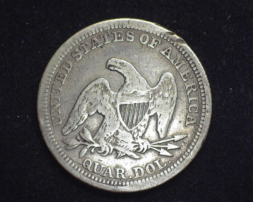 1854 Arrows and Rays Liberty Seated Quarter F - US Coin