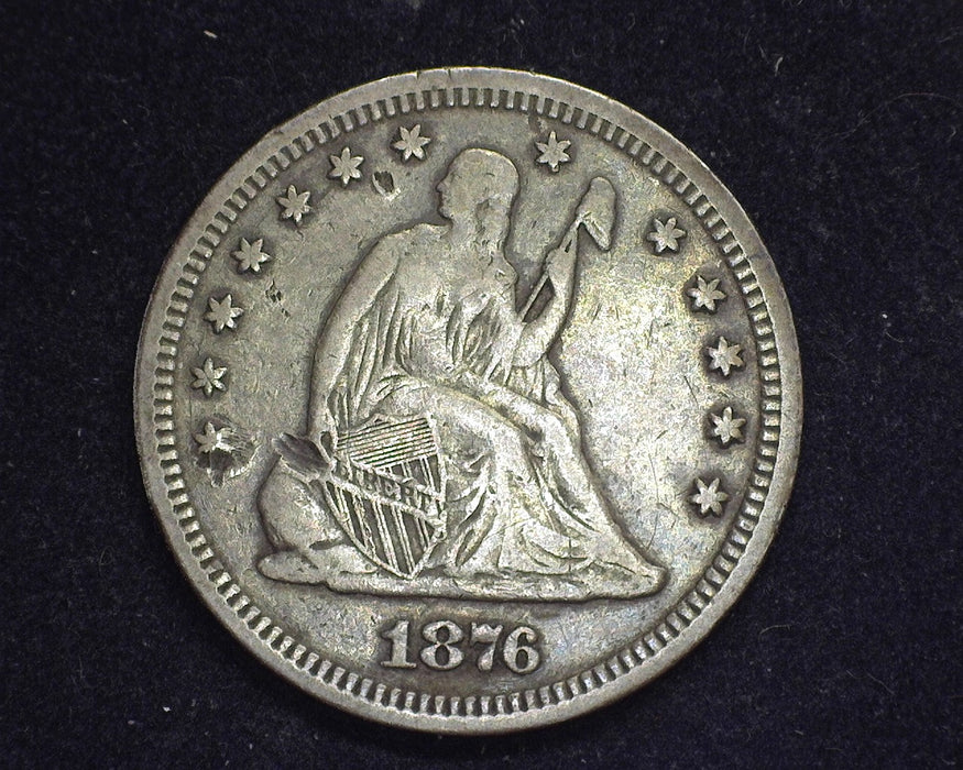 1876 Liberty Seated Quarter F Slight porosity - US Coin