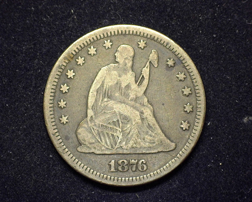 1876 Liberty Seated Quarter F - US Coin