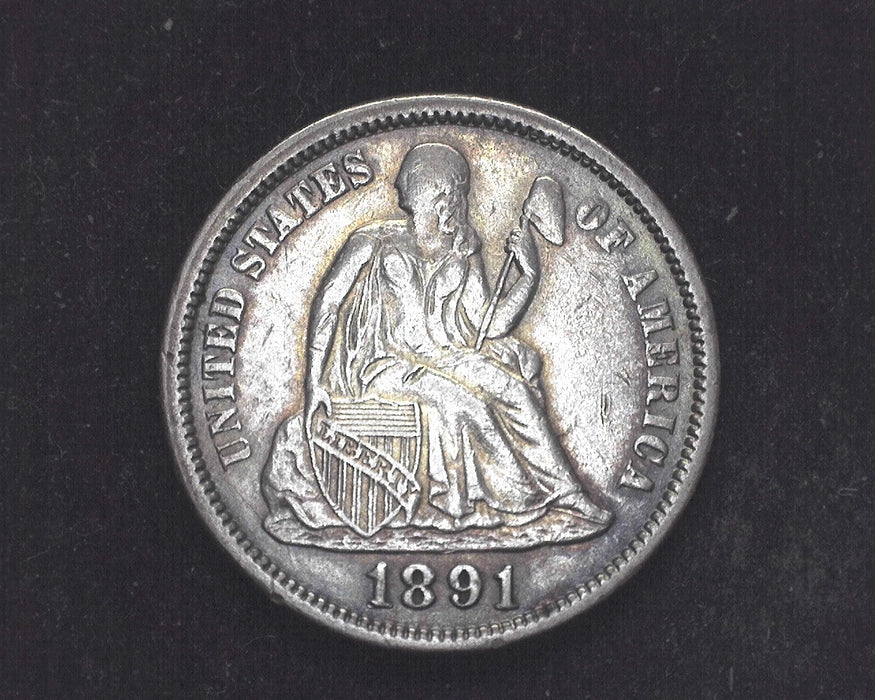 1891 Liberty Seated Dime XF - US Coin