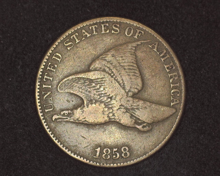 1858 Large letters Flying Eagle Penny/Cent F - US Coin