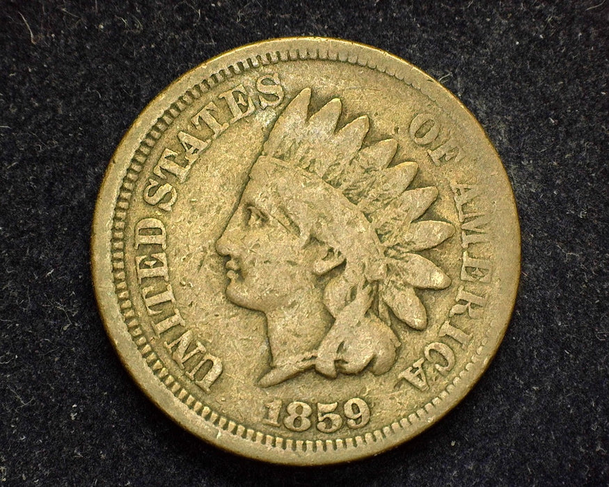 1859 Indian Head Penny/Cent VG - US Coin