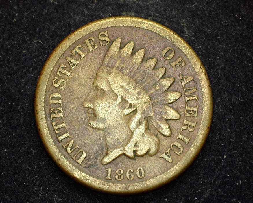 1860 Indian Head Penny/Cent F - US Coin