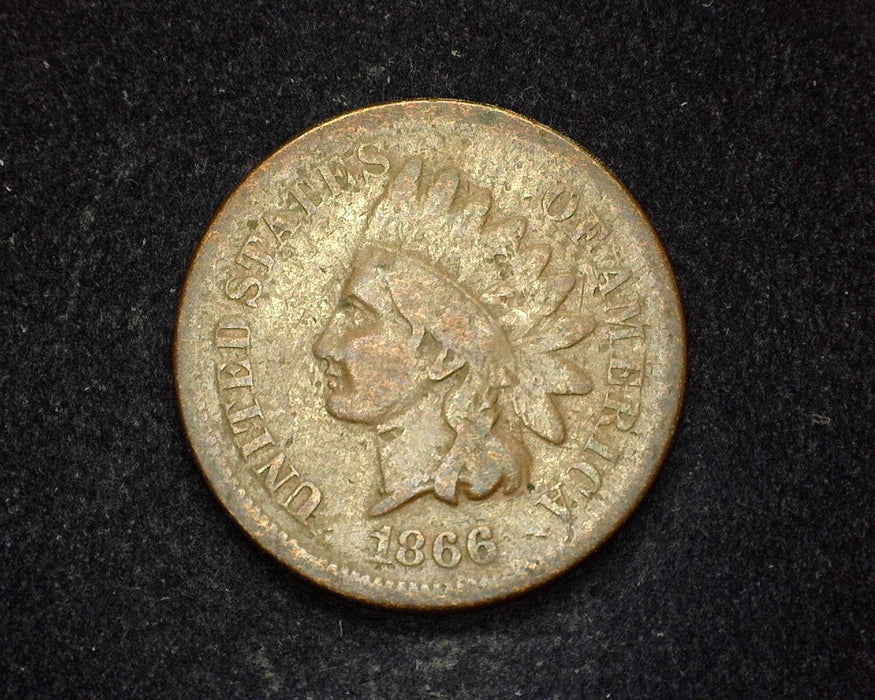 1866 Indian Head Penny/Cent VG - US Coin