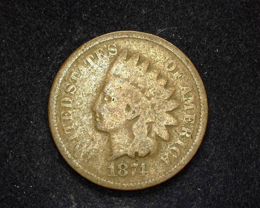 1874 Indian Head Penny/Cent G - US Coin