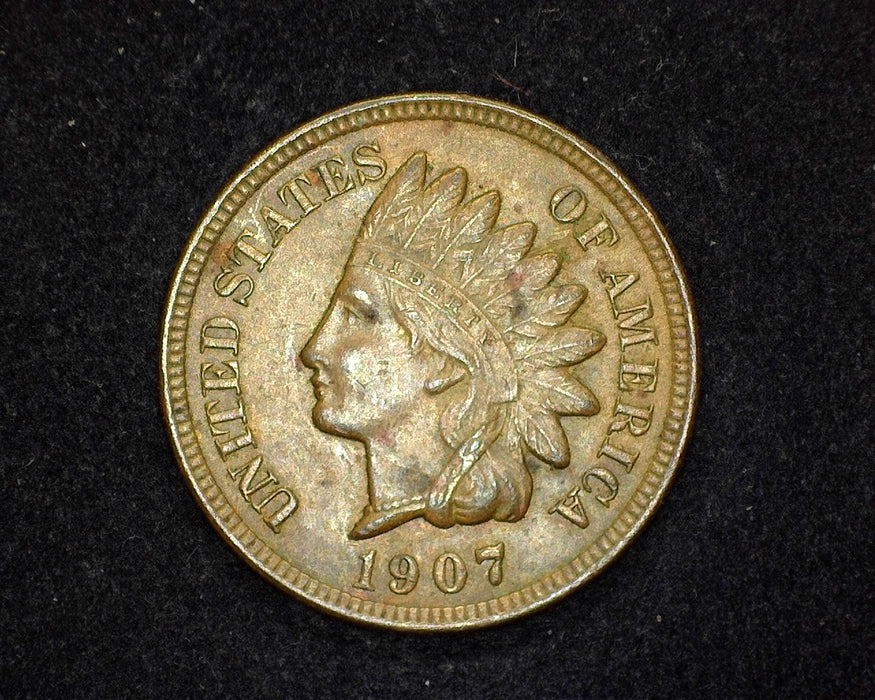 1907 Indian Head Penny/Cent AU - US Coin