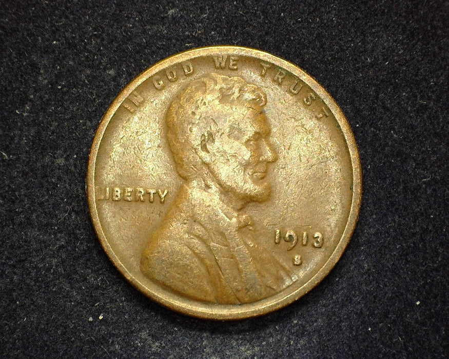 1913 S Lincoln Wheat Penny/Cent VF - US Coin