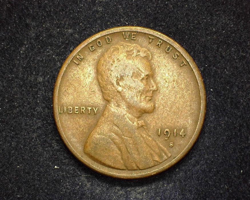 1914 S Lincoln Wheat Penny/Cent VF - US Coin