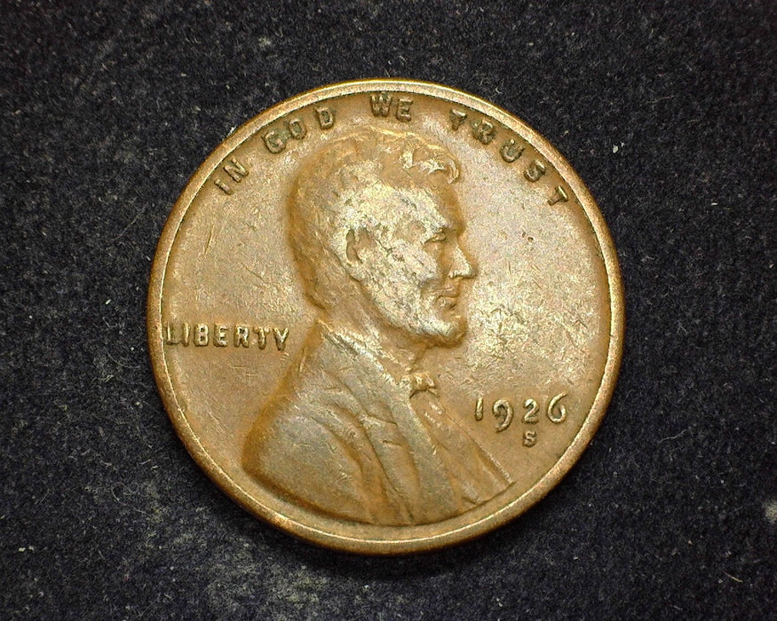 1926 S Lincoln Wheat Penny/Cent F/VF - US Coin
