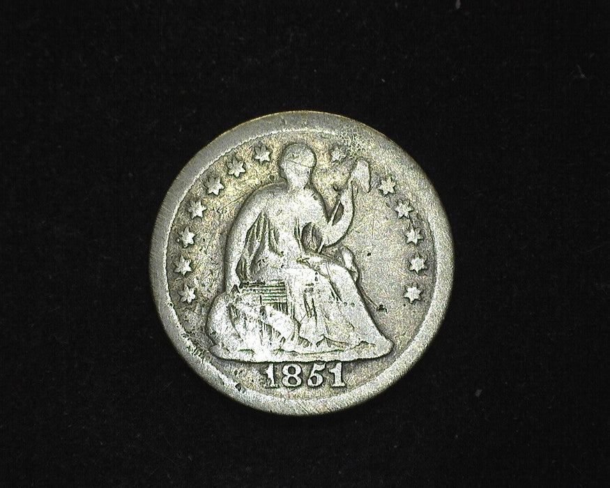 1851 O Liberty Seated Half Dime G - US Coin