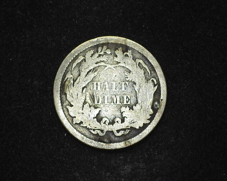 1860 Liberty Seated Half Dime G Abrasions on back - US Coin