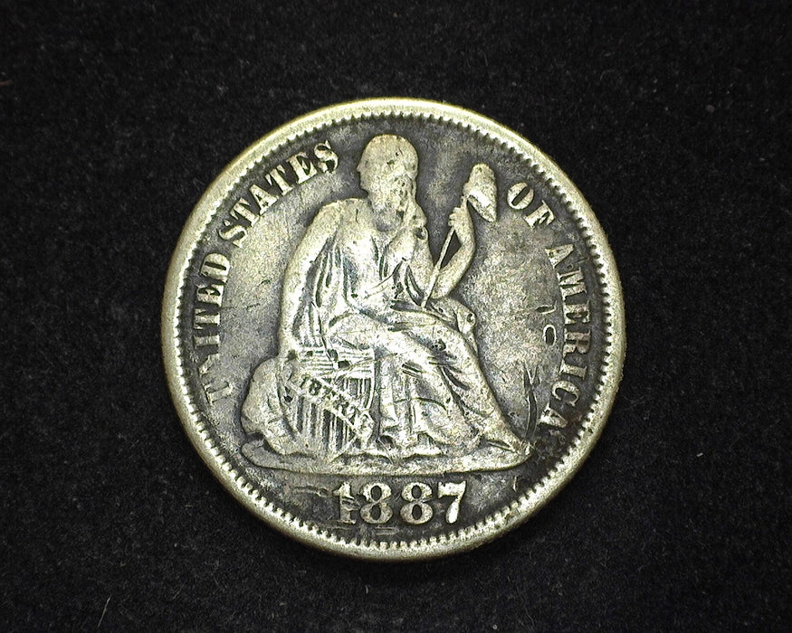 1887 Liberty Seated Dime F - US Coin