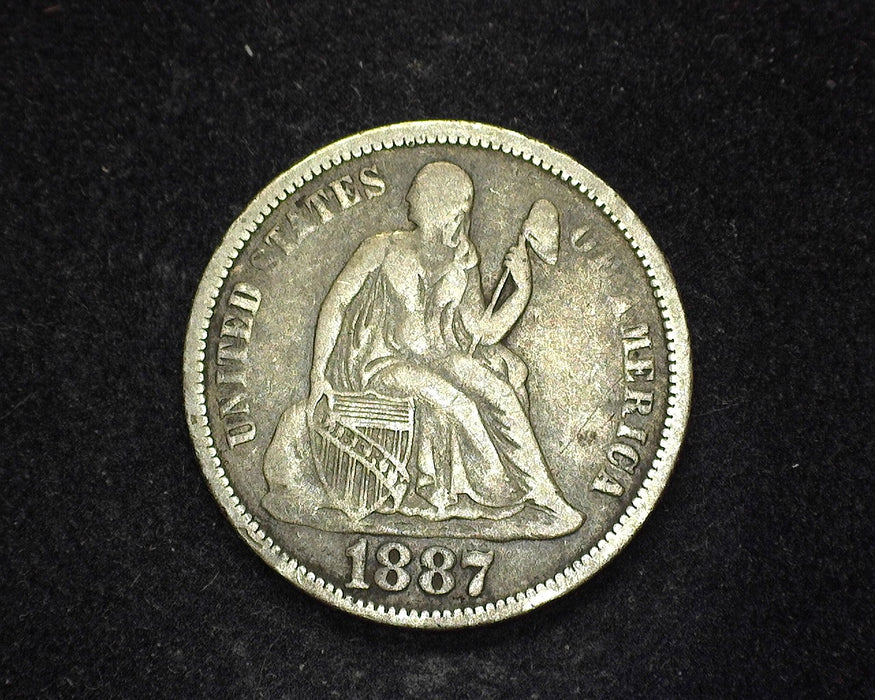 1887 Liberty Seated Dime F - US Coin