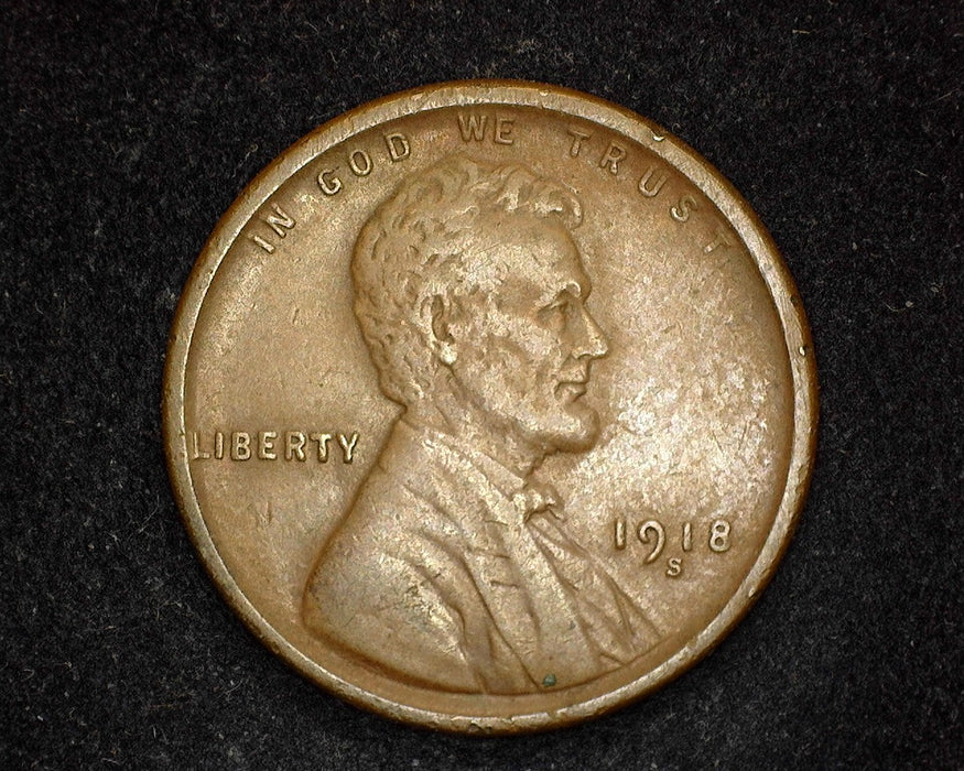 1918 S Lincoln Wheat Penny/Cent VF - US Coin