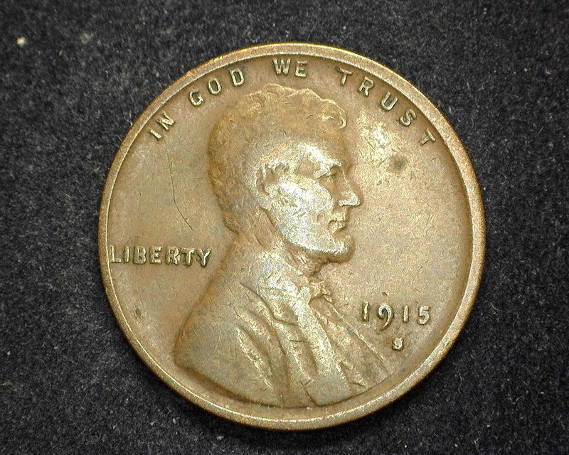1915 S Lincoln Wheat Penny/Cent F - US Coin