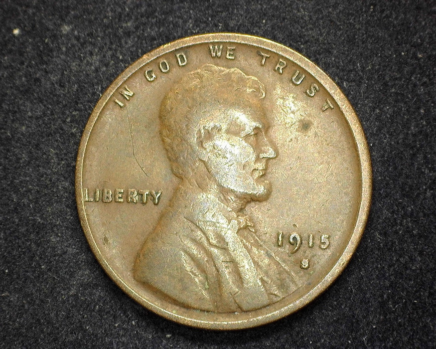 1915 S Lincoln Wheat Penny/Cent F - US Coin