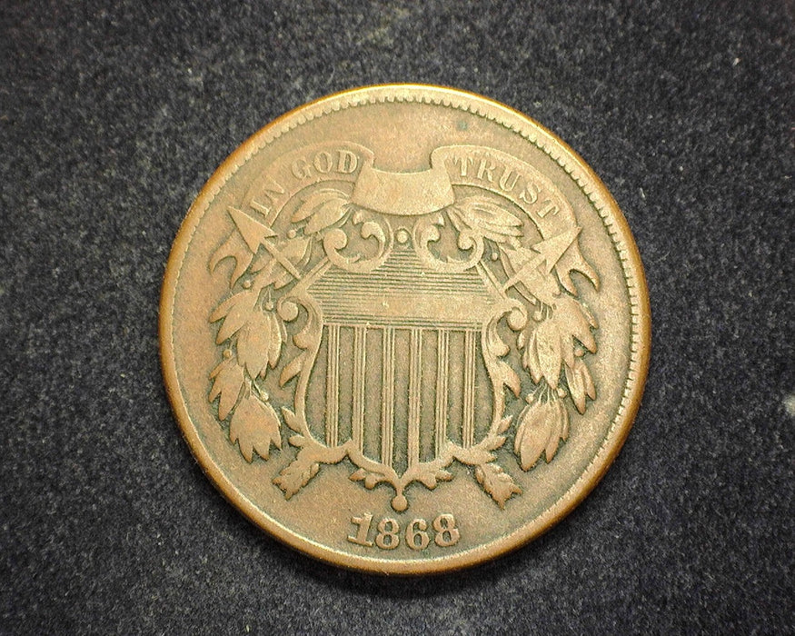 1868 Two Cent Piece F - US Coin
