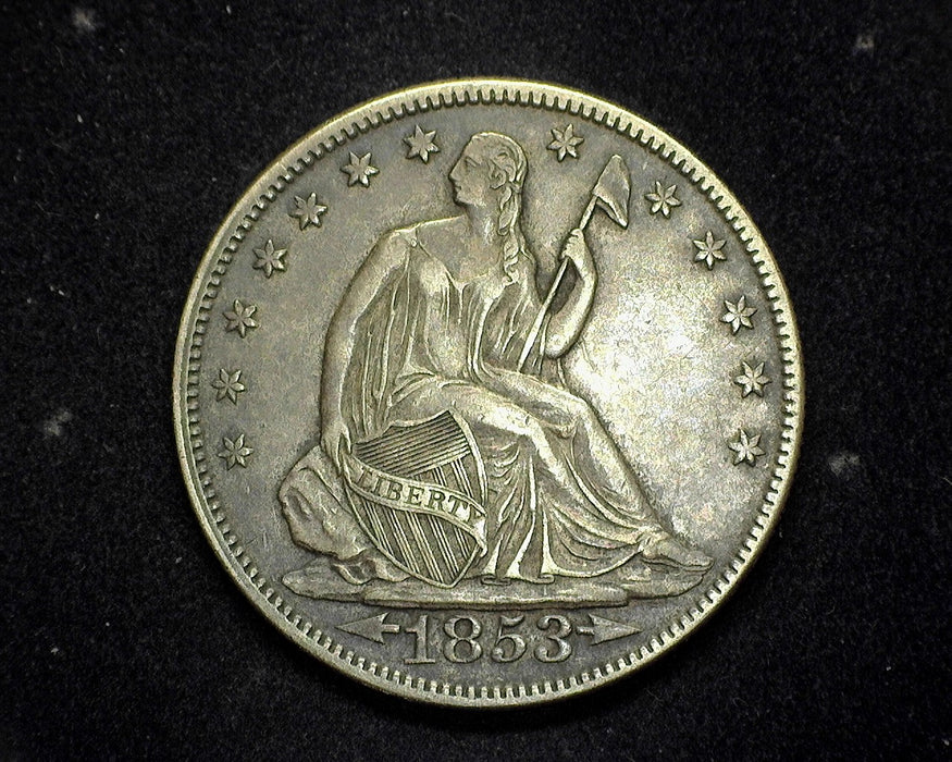1853 Arrows & Rays Seated Liberty Half Dollar XF - US Coin